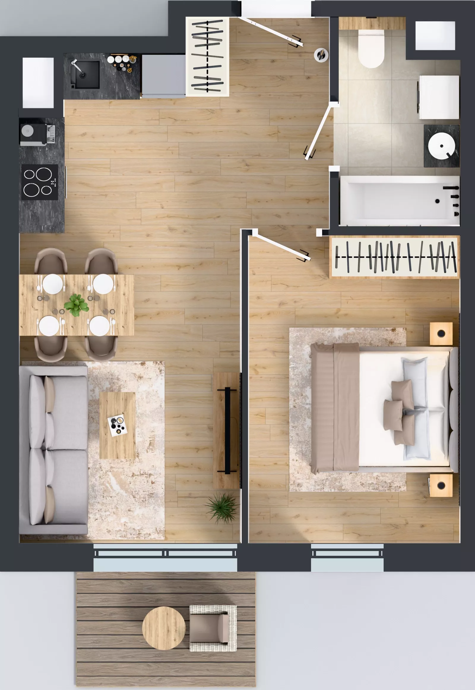 2 pokoje, mieszkanie 41,00 m², piętro 4, oferta nr A2.4.130, ATAL Floriana, Szczecin, Śródmieście, Łasztownia, św. Floriana