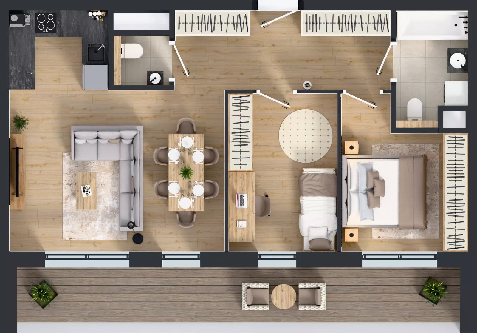 3 pokoje, mieszkanie 60,00 m², piętro 4, oferta nr A2.4.132, ATAL Floriana, Szczecin, Śródmieście, Łasztownia, św. Floriana