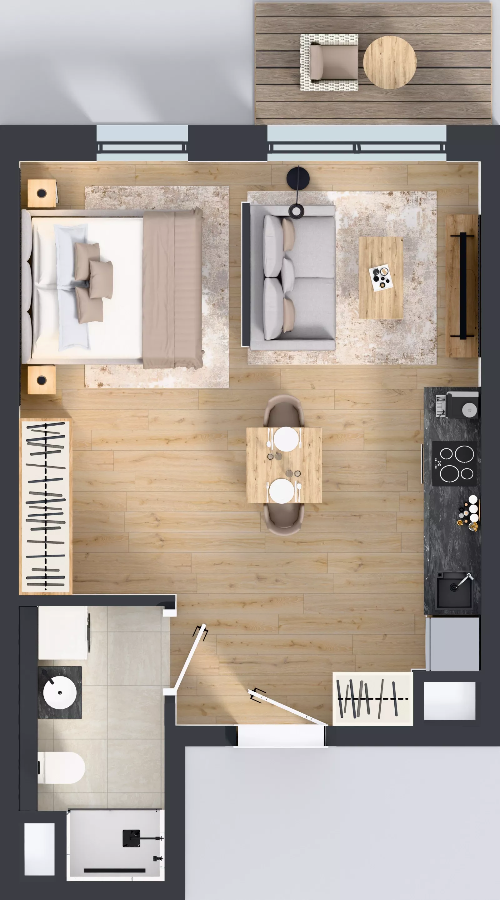 1 pokój, mieszkanie 34,10 m², piętro 4, oferta nr A2.4.133, ATAL Floriana, Szczecin, Śródmieście, Łasztownia, św. Floriana