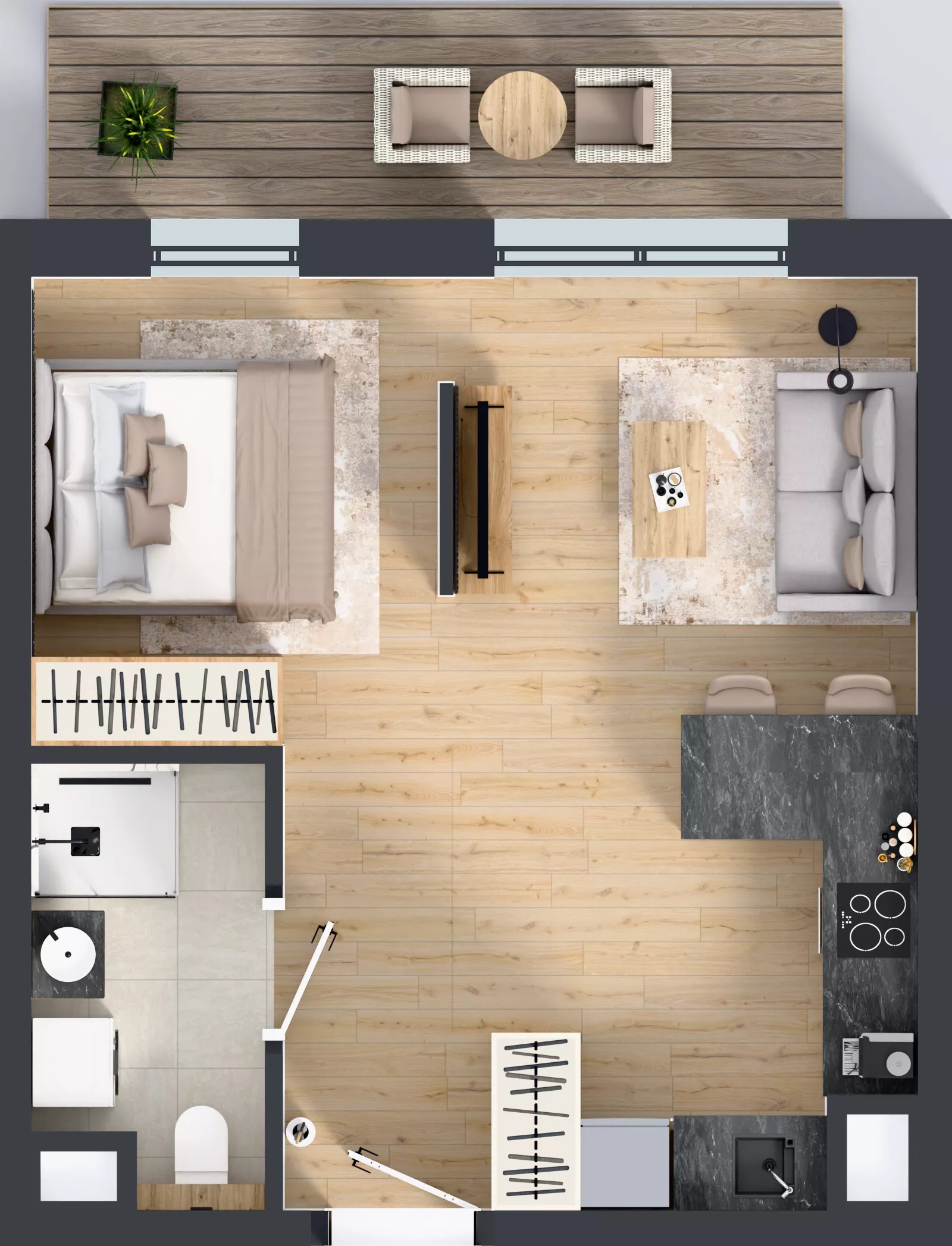 1 pokój, mieszkanie 36,30 m², piętro 4, oferta nr A2.4.135, ATAL Floriana, Szczecin, Śródmieście, Łasztownia, św. Floriana