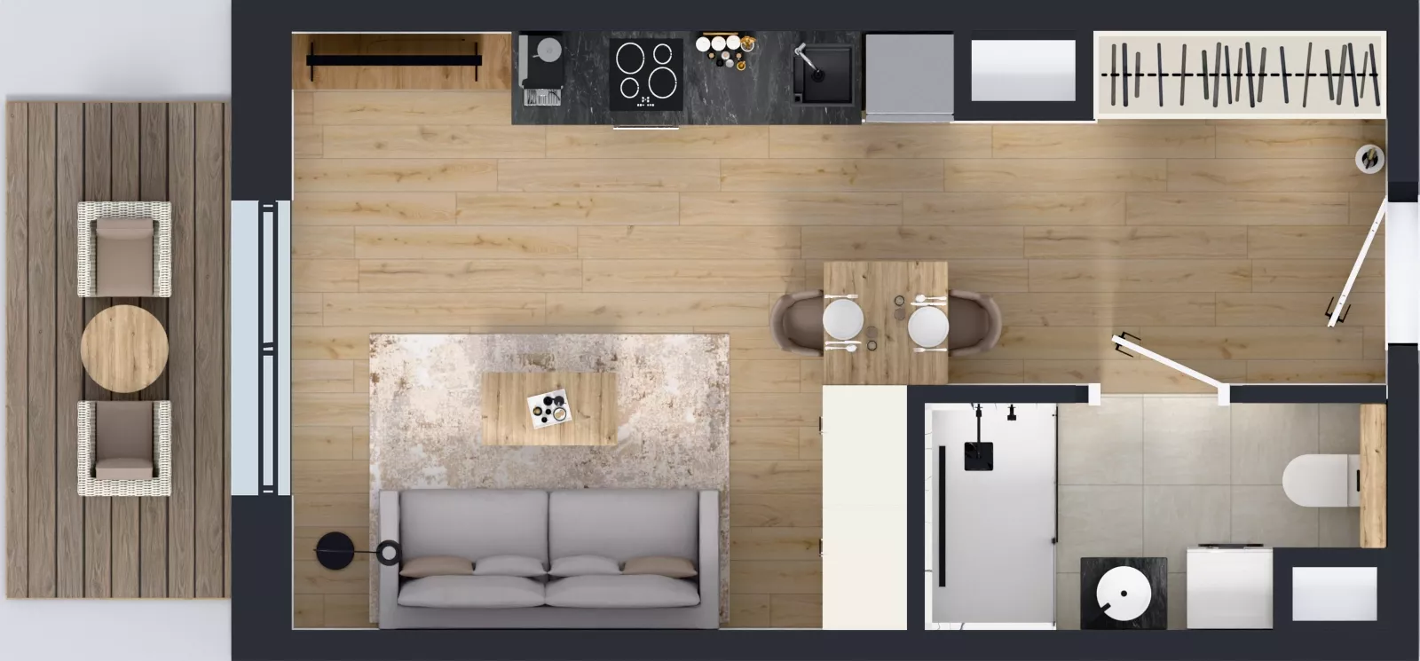 1 pokój, mieszkanie 29,00 m², piętro 5, oferta nr A1.5.67, ATAL Floriana, Szczecin, Śródmieście, Łasztownia, św. Floriana