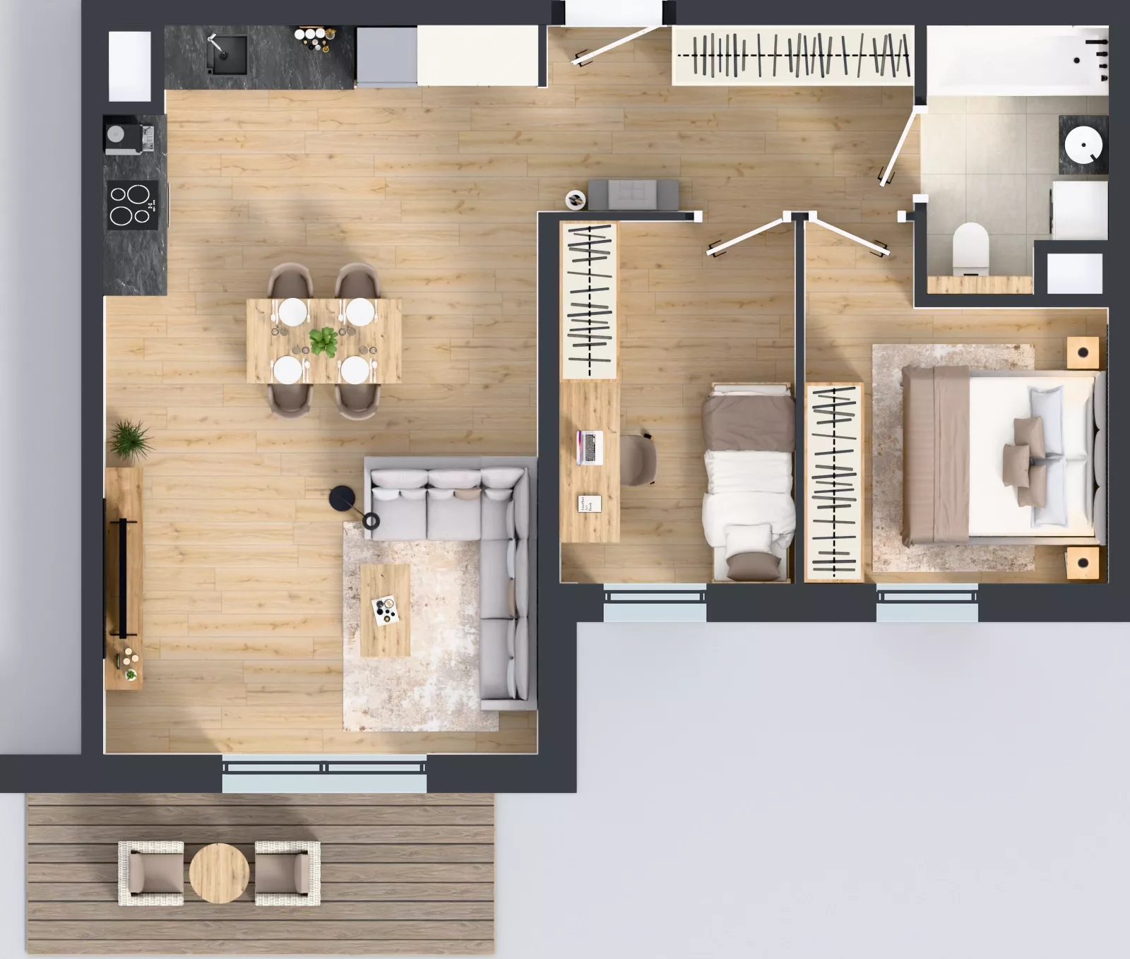 3 pokoje, mieszkanie 60,10 m², piętro 5, oferta nr A2.5.139, ATAL Floriana, Szczecin, Śródmieście, Łasztownia, św. Floriana