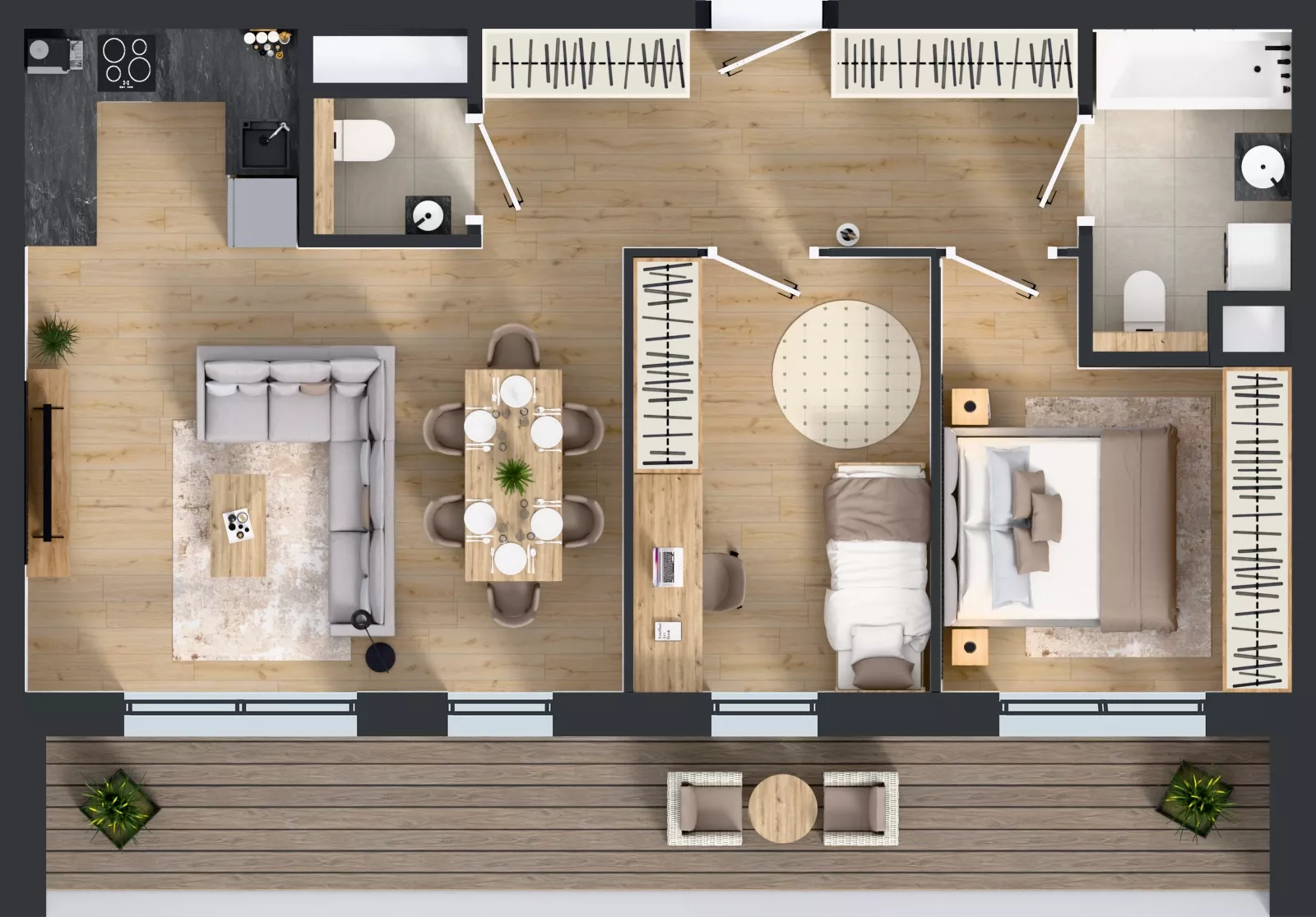 3 pokoje, mieszkanie 59,70 m², piętro 5, oferta nr A2.5.142, ATAL Floriana, Szczecin, Śródmieście, Łasztownia, św. Floriana