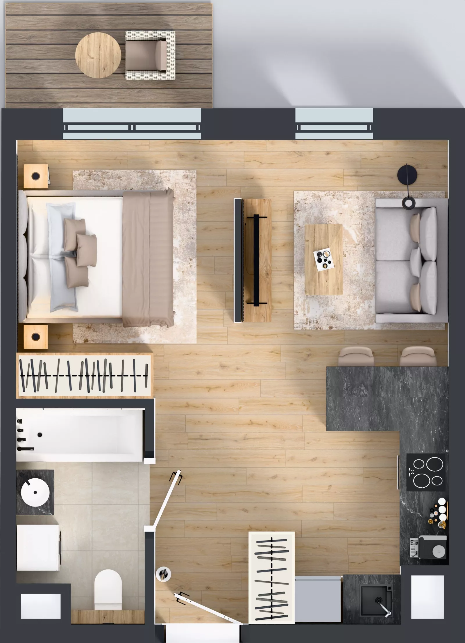 1 pokój, mieszkanie 34,00 m², piętro 5, oferta nr A2.5.144, ATAL Floriana, Szczecin, Śródmieście, Łasztownia, św. Floriana