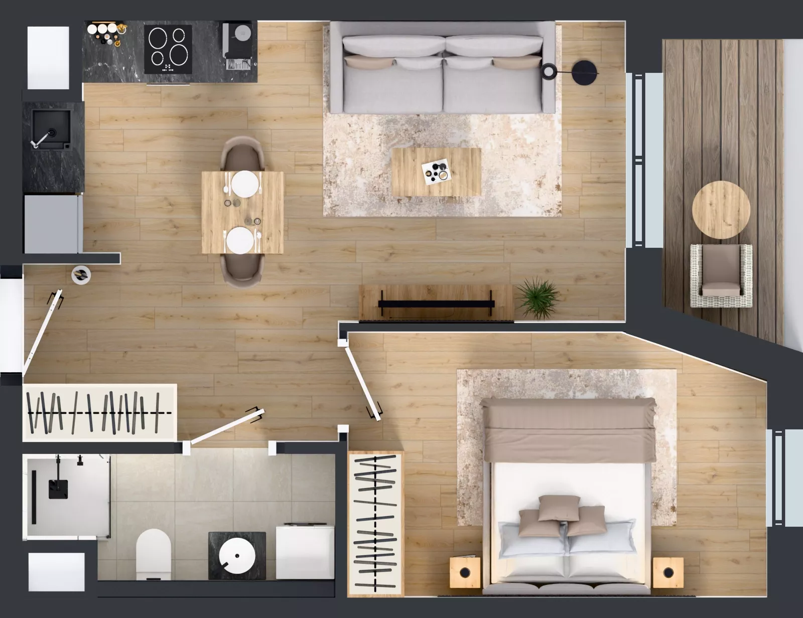 2 pokoje, mieszkanie 38,50 m², piętro 7, oferta nr A1.7.85, ATAL Floriana, Szczecin, Śródmieście, Łasztownia, św. Floriana