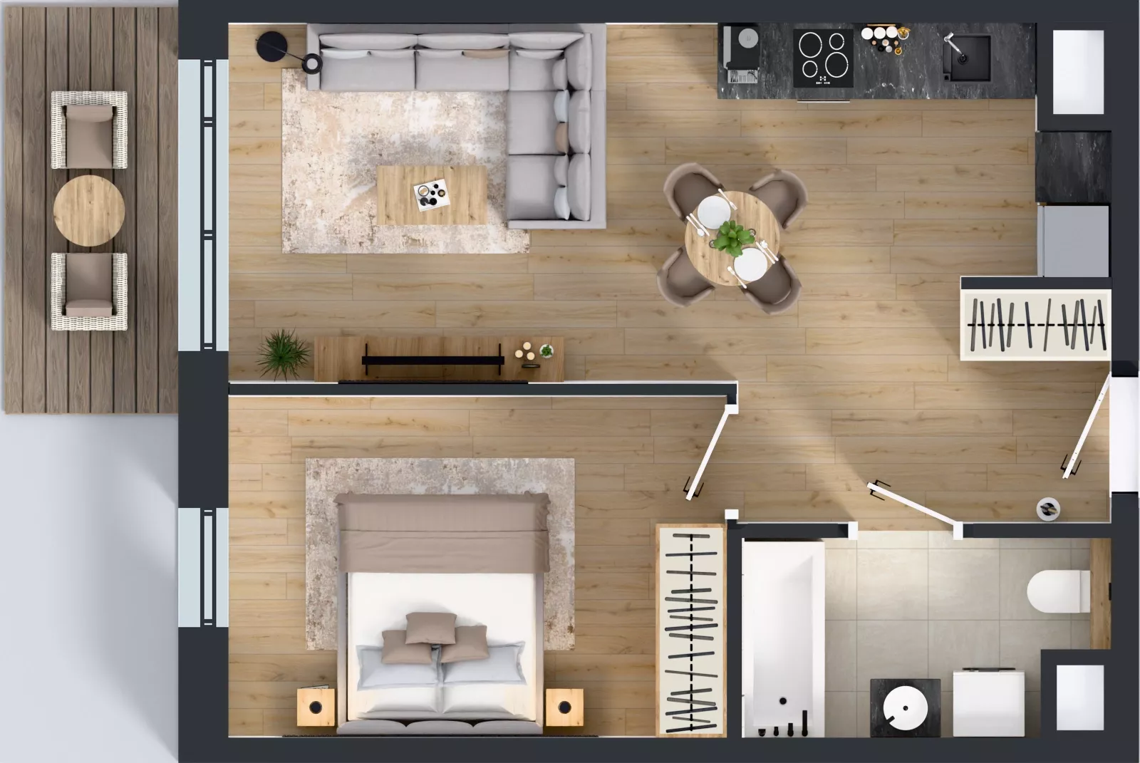 2 pokoje, mieszkanie 42,50 m², piętro 7, oferta nr A3.7.217, ATAL Floriana, Szczecin, Śródmieście, Łasztownia, św. Floriana