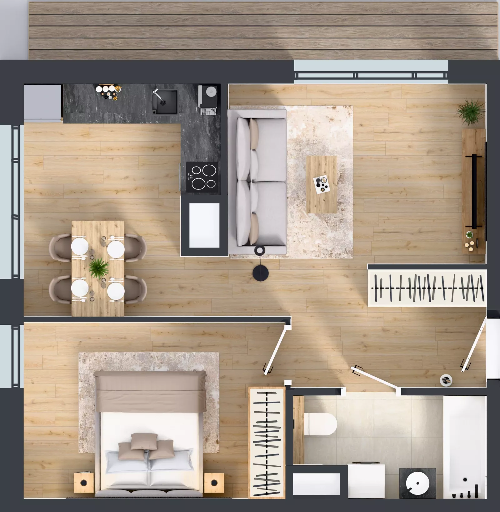 2 pokoje, mieszkanie 46,90 m², piętro 7, oferta nr A3.7.218, ATAL Floriana, Szczecin, Śródmieście, Łasztownia, św. Floriana