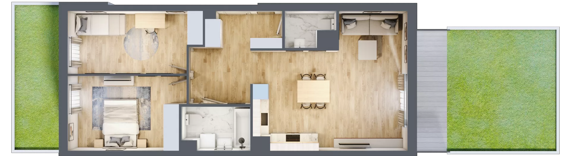 3 pokoje, mieszkanie 69,26 m², parter, oferta nr P10.02.0.30, Osiedle Poematu, Warszawa, Wawer, Falenica, ul. Poematu