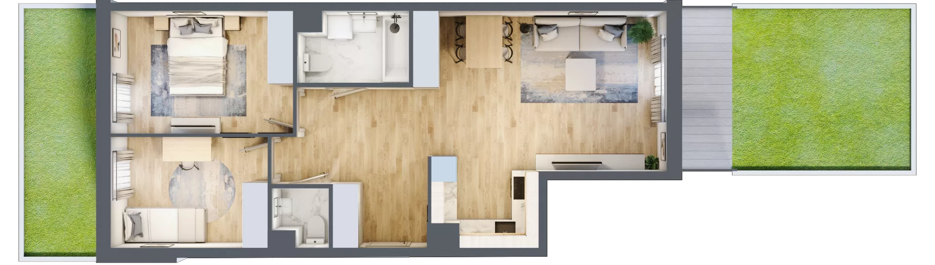3 pokoje, mieszkanie 66,55 m², parter, oferta nr P10.02.0.32, Osiedle Poematu, Warszawa, Wawer, Falenica, ul. Poematu