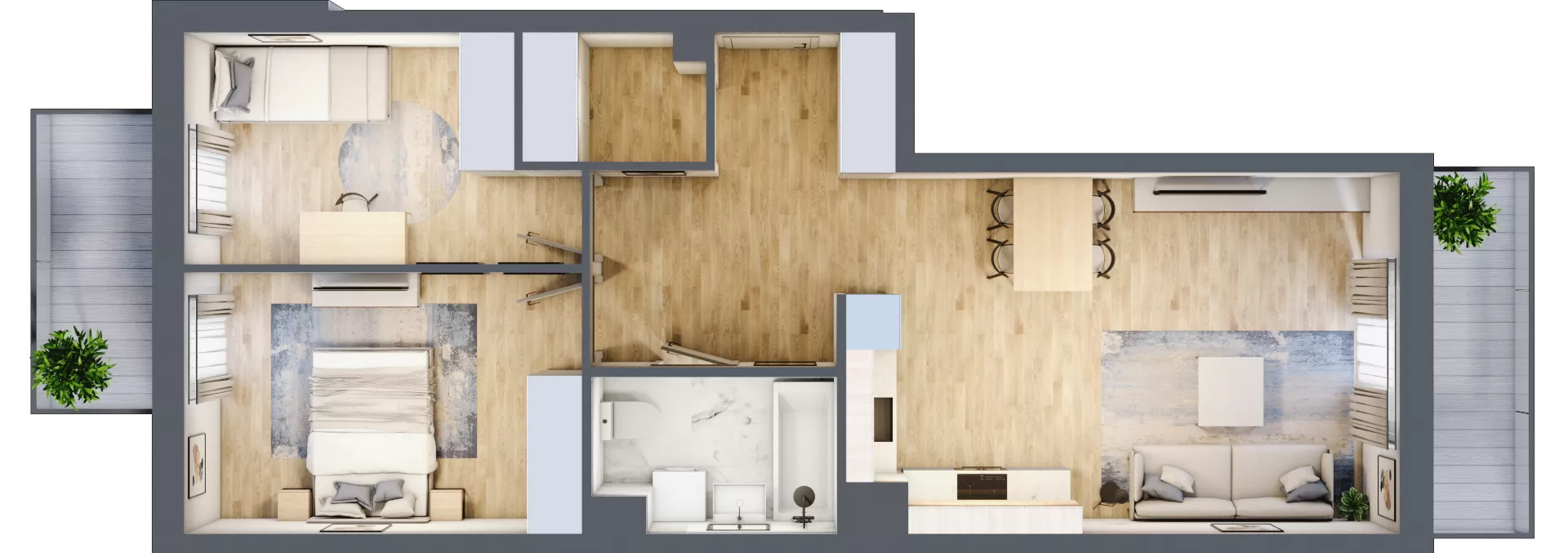 3 pokoje, mieszkanie 61,64 m², piętro 1, oferta nr P10.02.1.33, Osiedle Poematu, Warszawa, Wawer, Falenica, ul. Poematu