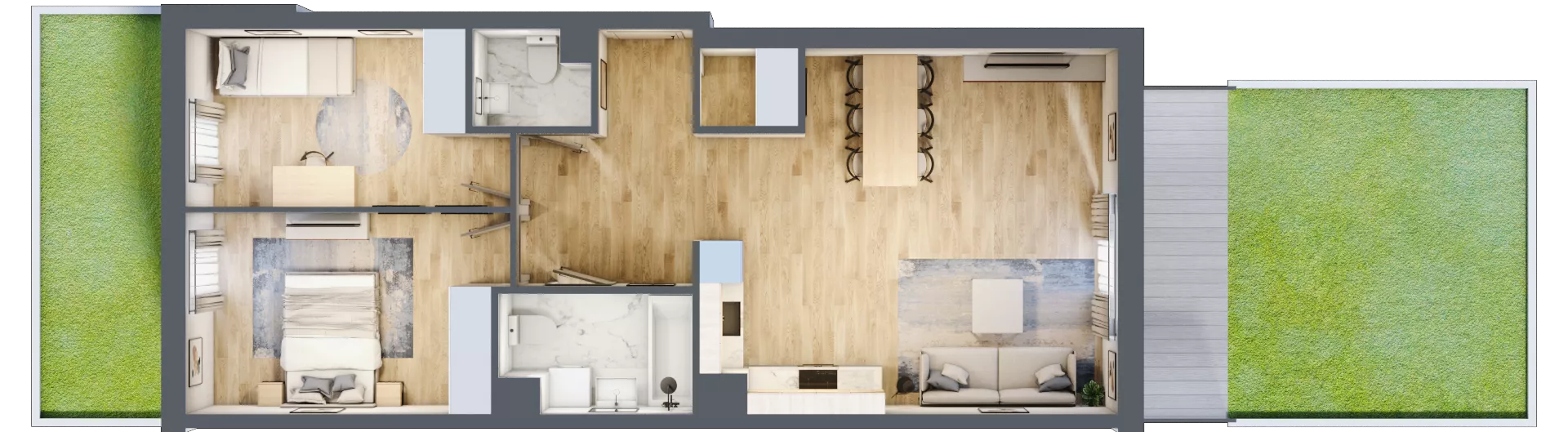3 pokoje, mieszkanie 68,30 m², parter, oferta nr P10.03.0.48, Osiedle Poematu, Warszawa, Wawer, Falenica, ul. Poematu