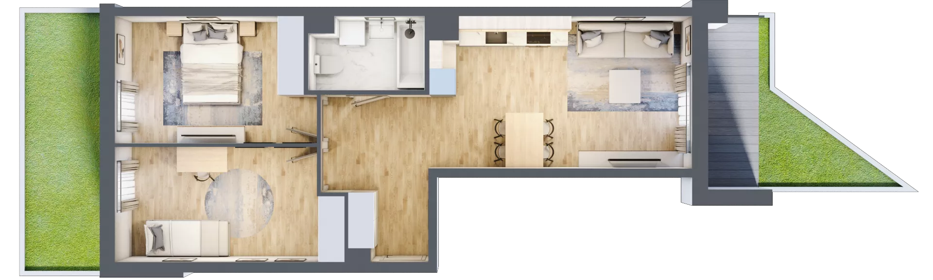 3 pokoje, mieszkanie 59,85 m², parter, oferta nr P10.03.0.50, Osiedle Poematu, Warszawa, Wawer, Falenica, ul. Poematu