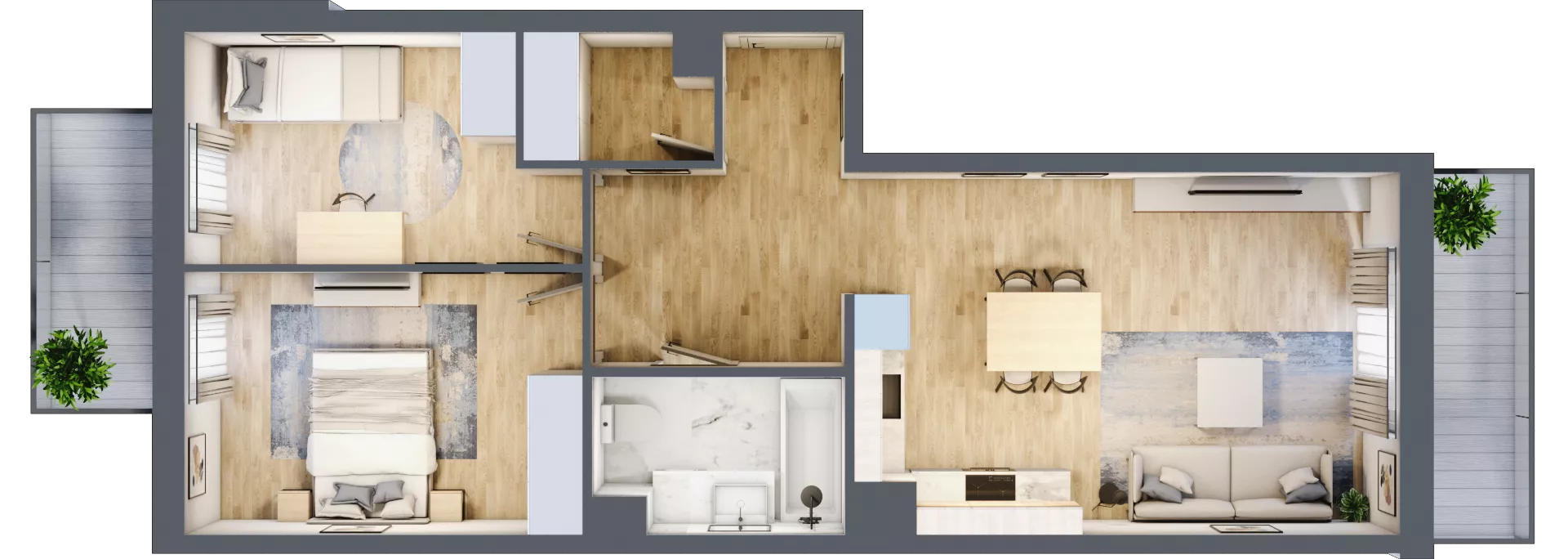 3 pokoje, mieszkanie 60,93 m², piętro 1, oferta nr P10.03.1.51, Osiedle Poematu, Warszawa, Wawer, Falenica, ul. Poematu