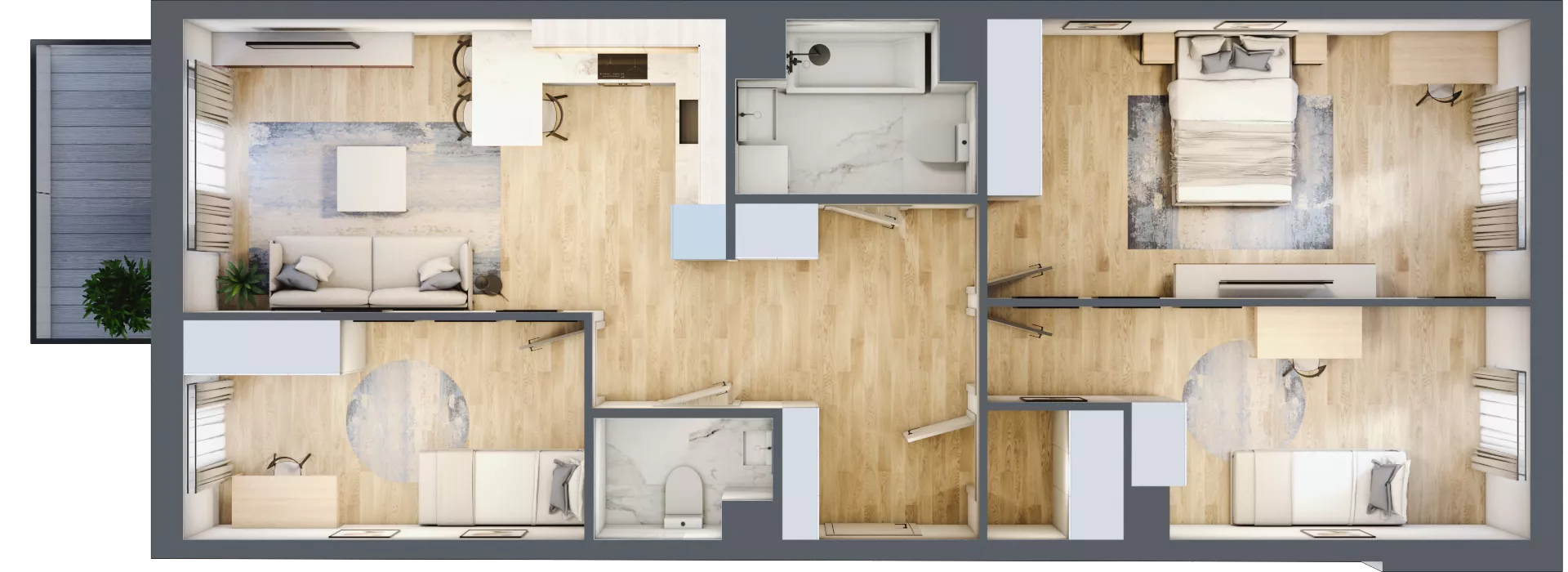4 pokoje, mieszkanie 80,42 m², piętro 5, oferta nr P10.05.5.131, Osiedle Poematu, Warszawa, Wawer, Falenica, ul. Poematu