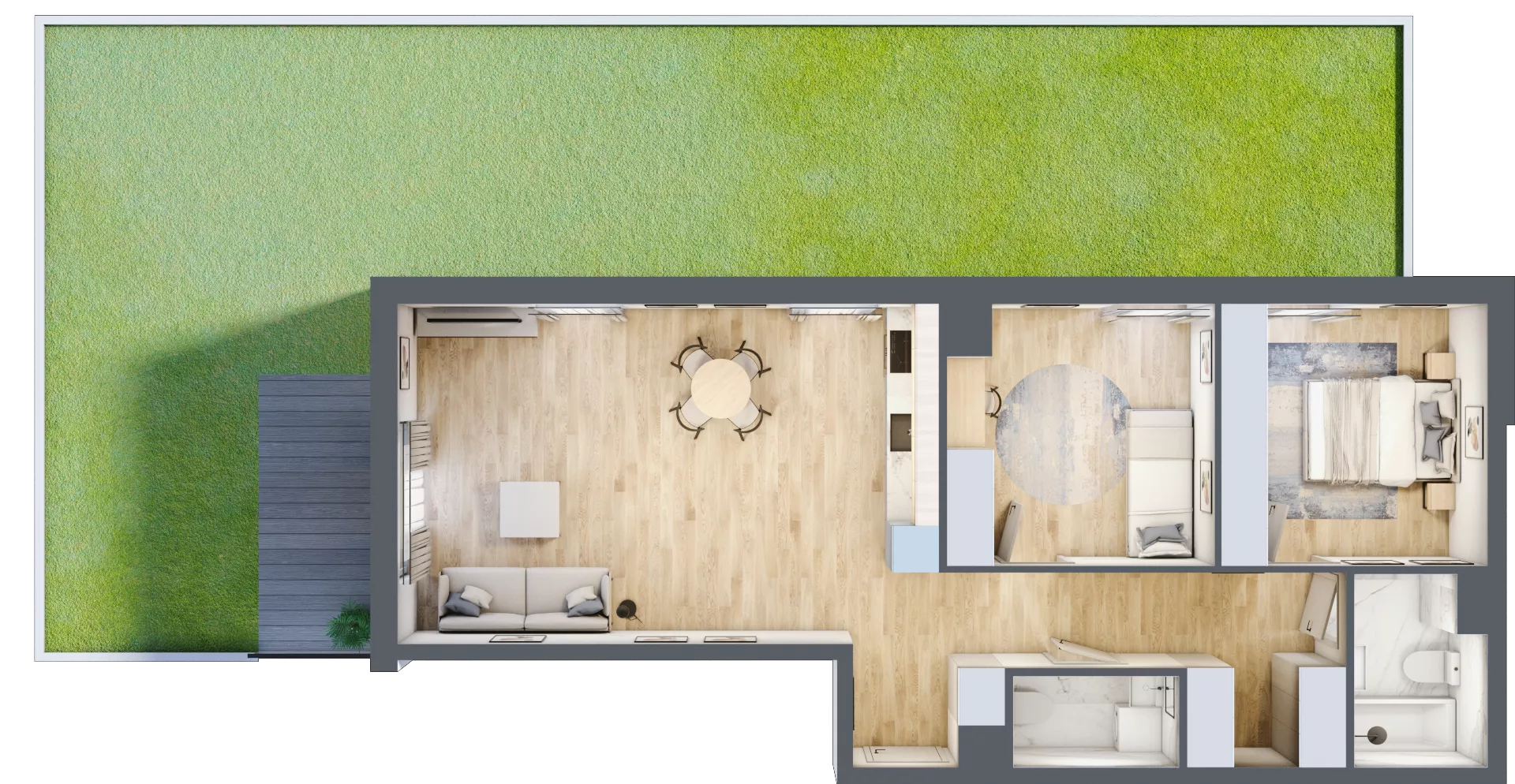 3 pokoje, mieszkanie 71,11 m², parter, oferta nr P11.06.0.136, Osiedle Poematu, Warszawa, Wawer, Falenica, ul. Poematu