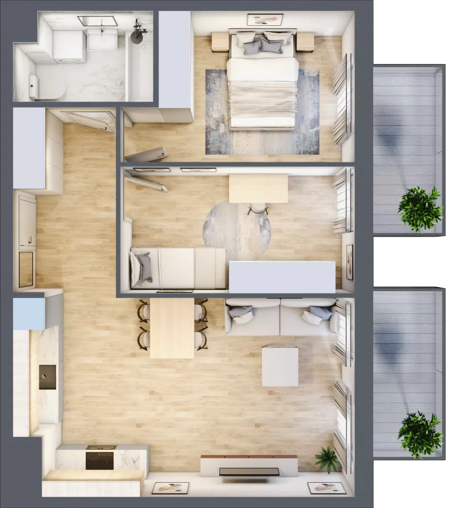 3 pokoje, mieszkanie 56,43 m², piętro 1, oferta nr P11.06.1.146, Osiedle Poematu, Warszawa, Wawer, Falenica, ul. Poematu