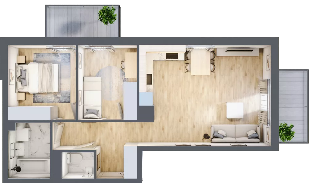 3 pokoje, mieszkanie 58,71 m², piętro 1, oferta nr P11.06.1.149, Osiedle Poematu, Warszawa, Wawer, Falenica, ul. Poematu