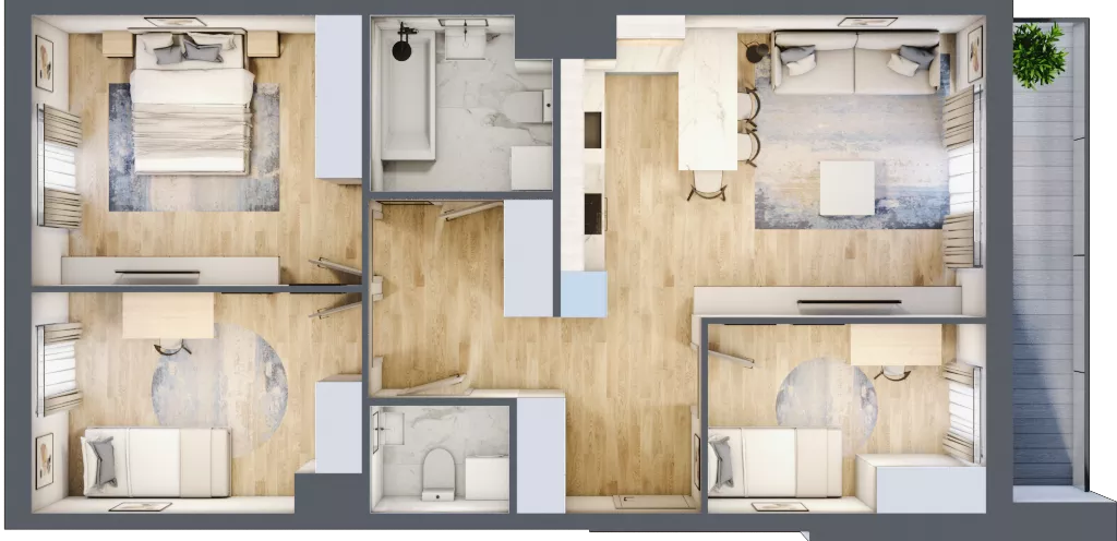 4 pokoje, mieszkanie 76,87 m², piętro 2, oferta nr P9.01.2.20, Osiedle Poematu, Warszawa, Wawer, Falenica, ul. Poematu