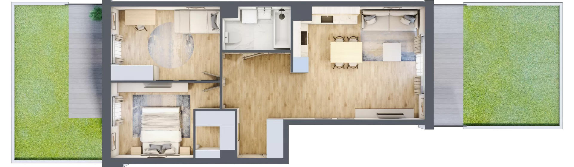 3 pokoje, mieszkanie 63,78 m², parter, oferta nr P9.02.0.53, Osiedle Poematu, Warszawa, Wawer, Falenica, ul. Poematu