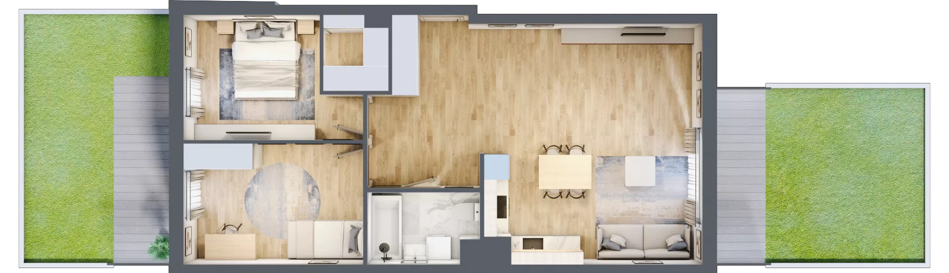 3 pokoje, mieszkanie 70,73 m², parter, oferta nr P9.02.0.55, Osiedle Poematu, Warszawa, Wawer, Falenica, ul. Poematu