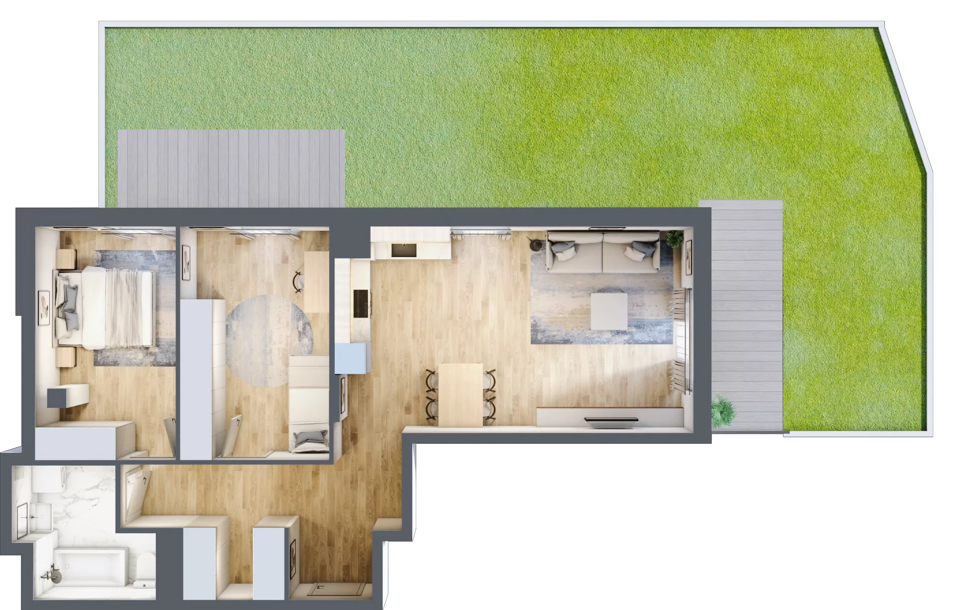 3 pokoje, mieszkanie 71,36 m², parter, oferta nr P9.04.0.89, Osiedle Poematu, Warszawa, Wawer, Falenica, ul. Poematu