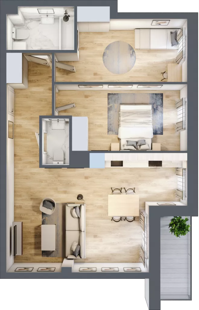 3 pokoje, mieszkanie 66,08 m², piętro 3, oferta nr A10, Niebieski Bursztyn, Reda, ul. Bosmańska