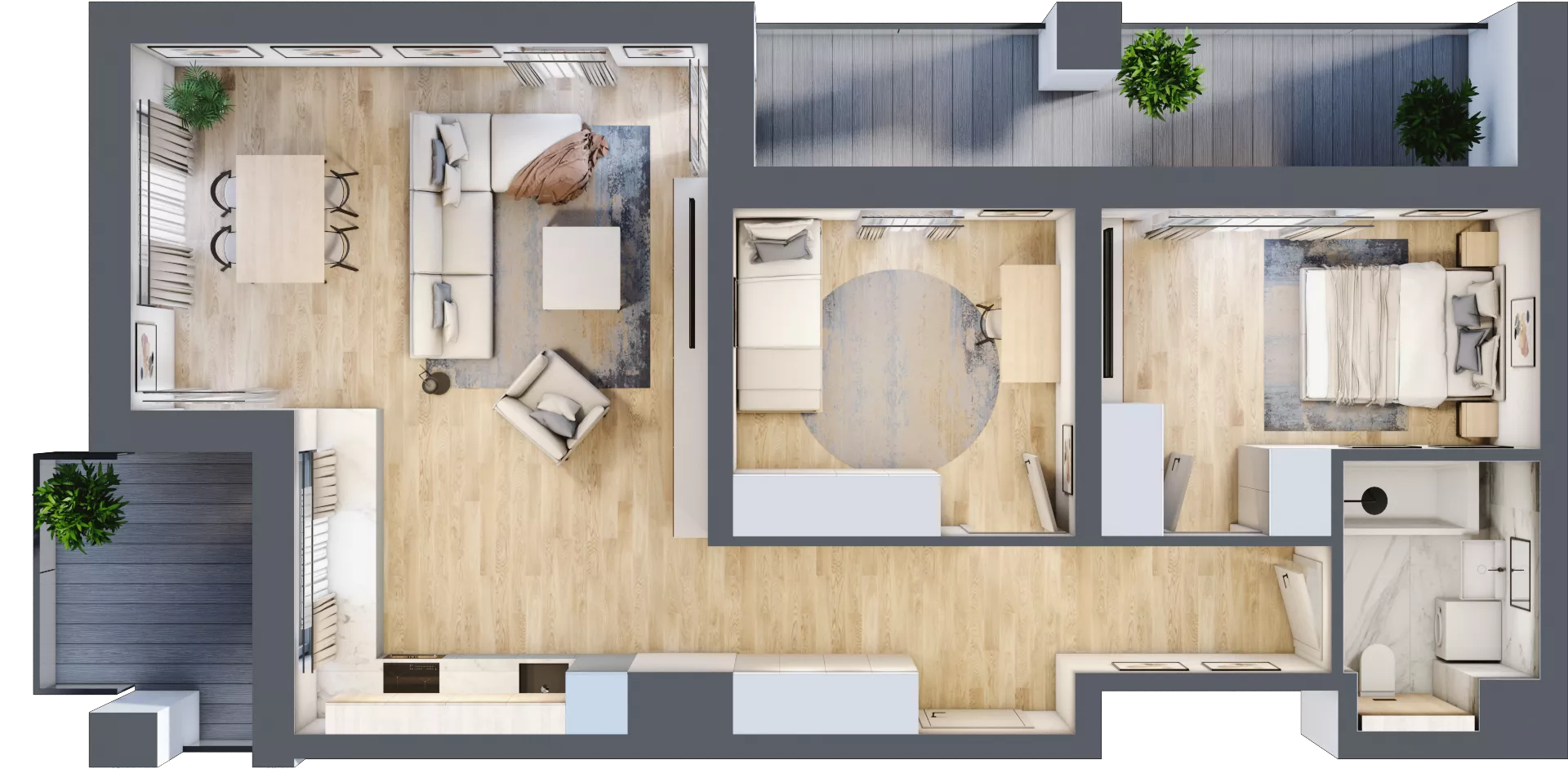 3 pokoje, mieszkanie 67,89 m², piętro 1, oferta nr B2-01-7A, Nowa Francuska I, Katowice, Osiedle Paderewskiego-Muchowiec, Muchowiec, ul. Szybowcowa