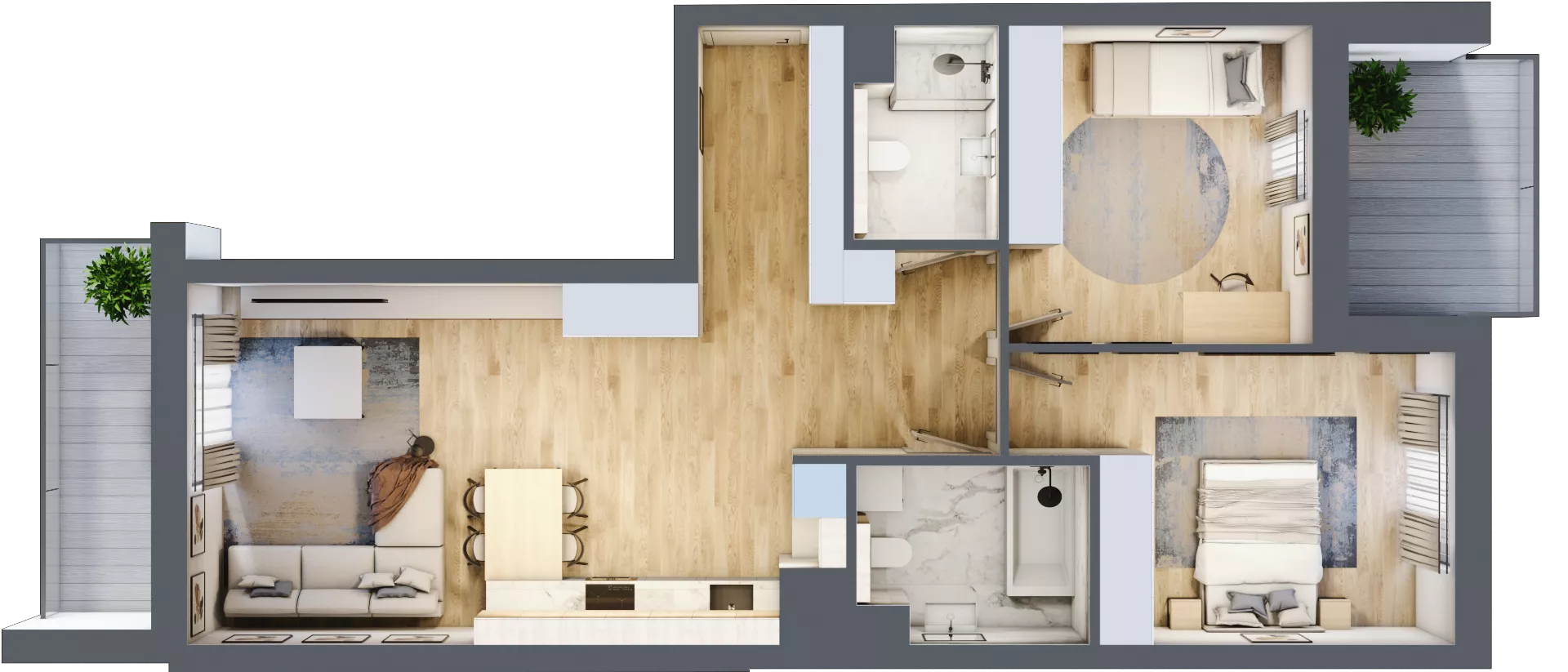 3 pokoje, mieszkanie 72,93 m², piętro 4, oferta nr B2-04-18A, Nowa Francuska I, Katowice, Osiedle Paderewskiego-Muchowiec, Muchowiec, ul. Szybowcowa