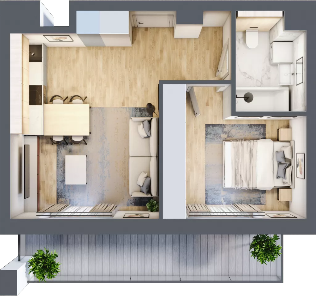 2 pokoje, mieszkanie 39,76 m², piętro 6, oferta nr B2-06-29A, Nowa Francuska I, Katowice, Osiedle Paderewskiego-Muchowiec, Muchowiec, ul. Szybowcowa