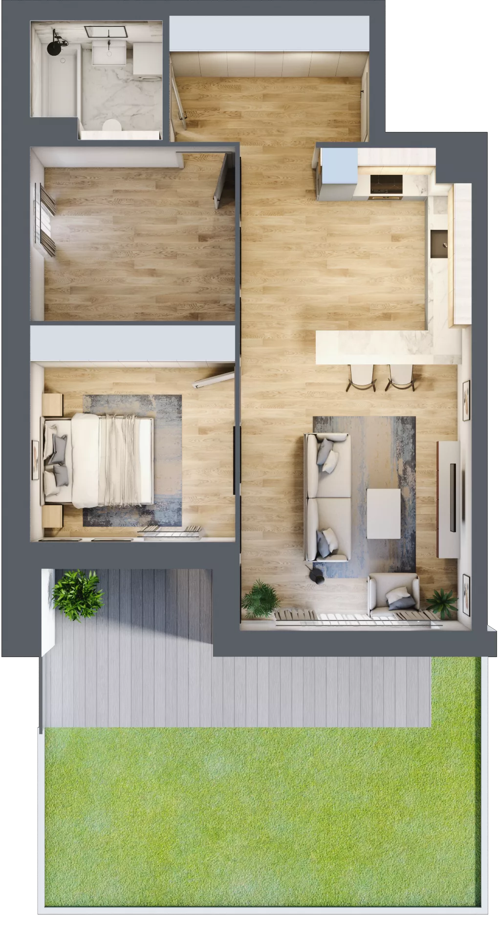 3 pokoje, mieszkanie 66,35 m², parter, oferta nr 6.00.C01, Ogrody Andersa II, Gliwice, Wojska Polskiego, ul. Generała Władysława Andersa