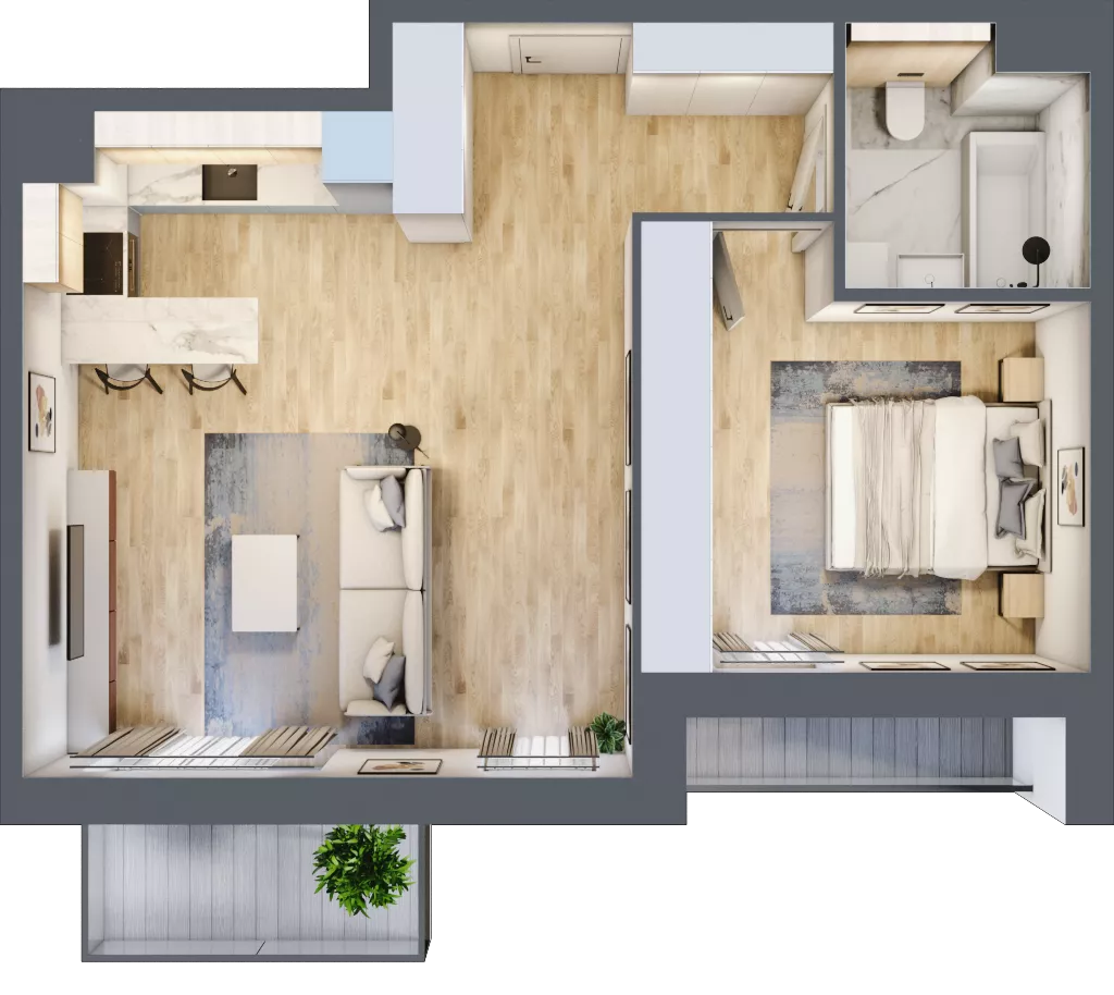 2 pokoje, mieszkanie 50,22 m², piętro 2, oferta nr 6.02.A10, Ogrody Andersa II, Gliwice, Wojska Polskiego, ul. Generała Władysława Andersa