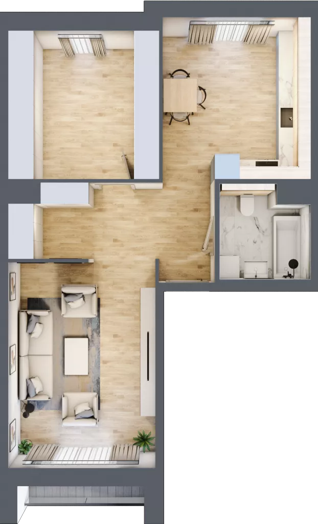 1 pokój, mieszkanie 59,09 m², piętro 4, oferta nr 7.04.D23, Ogrody Andersa II, Gliwice, Wojska Polskiego, ul. Generała Władysława Andersa