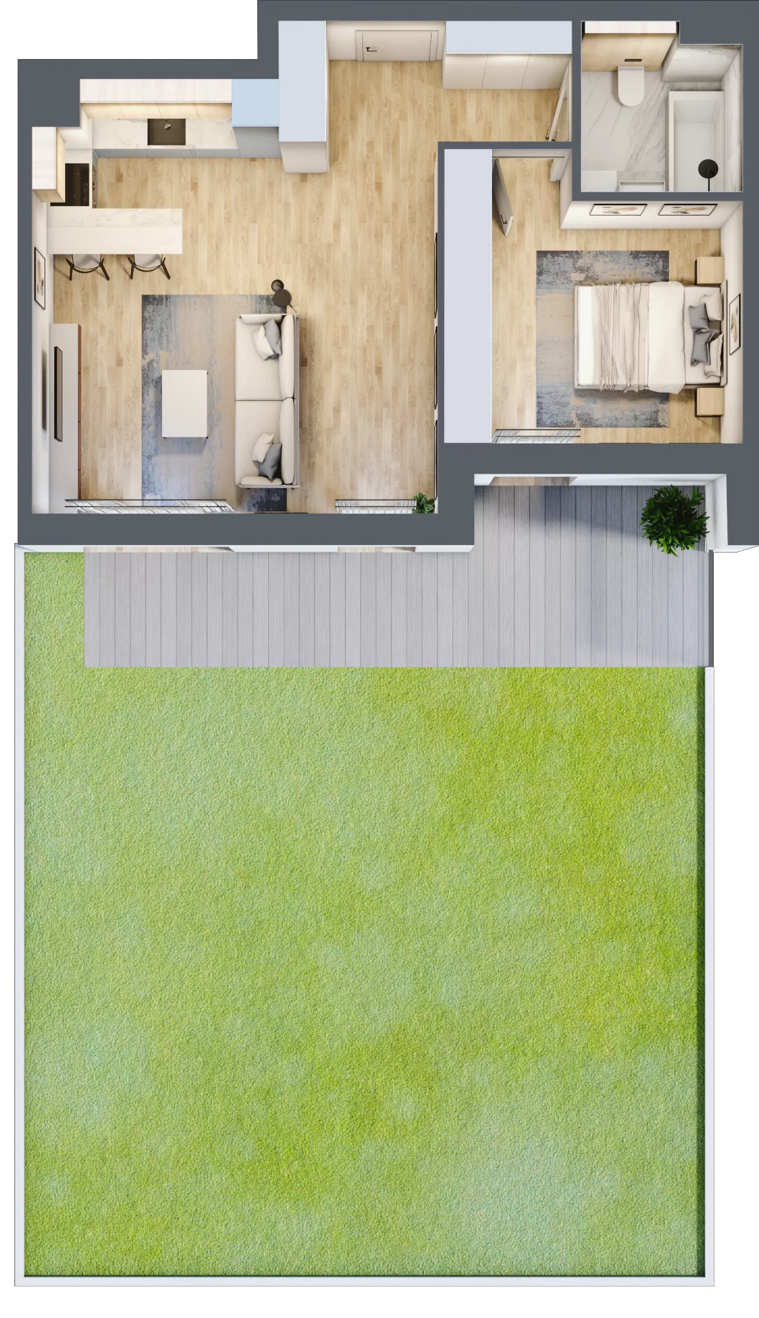 2 pokoje, mieszkanie 48,94 m², parter, oferta nr 8.00.A02, Ogrody Andersa II, Gliwice, Wojska Polskiego, ul. Generała Władysława Andersa
