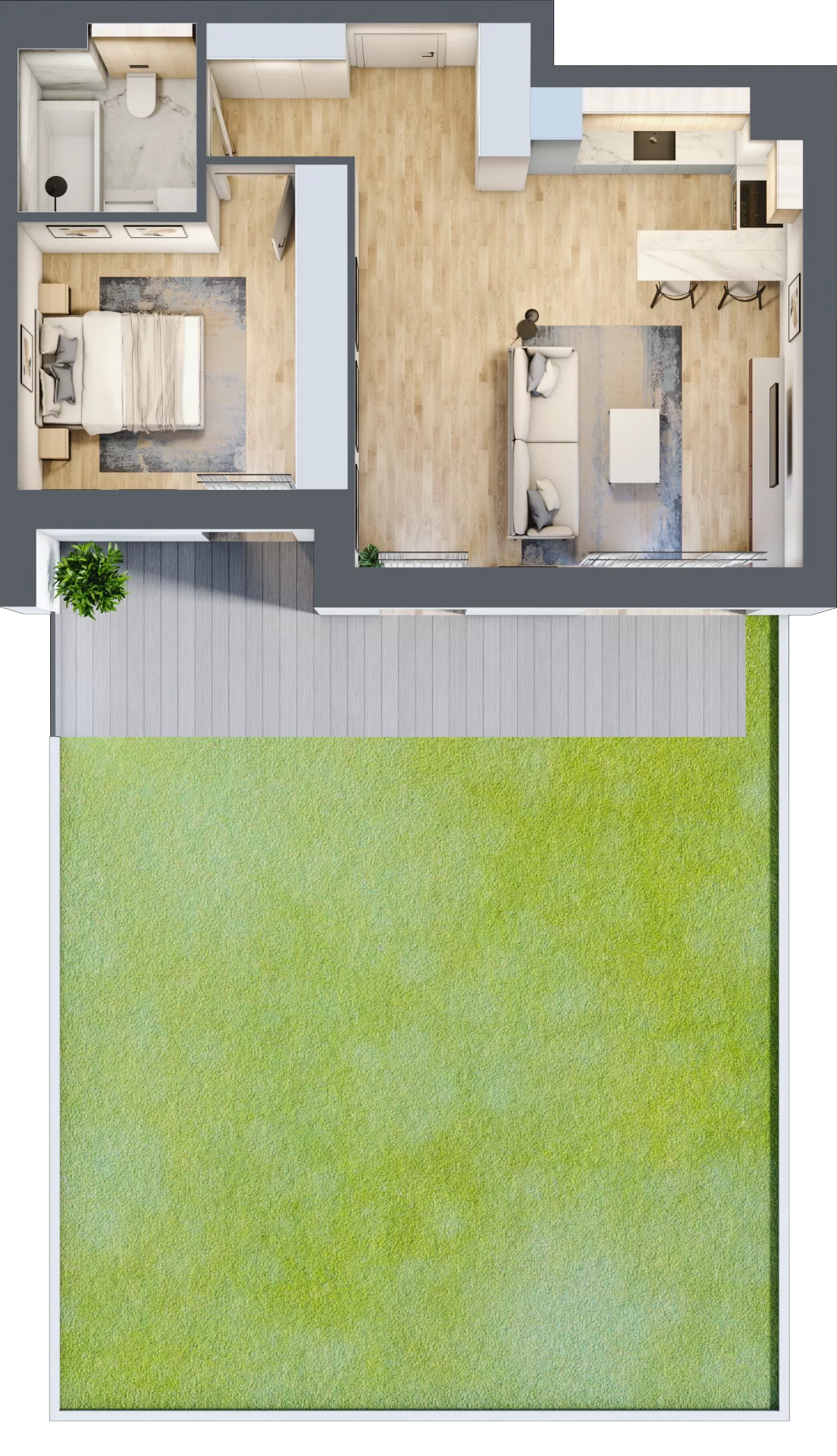 2 pokoje, mieszkanie 49,01 m², parter, oferta nr 8.00.B01, Ogrody Andersa II, Gliwice, Wojska Polskiego, ul. Generała Władysława Andersa