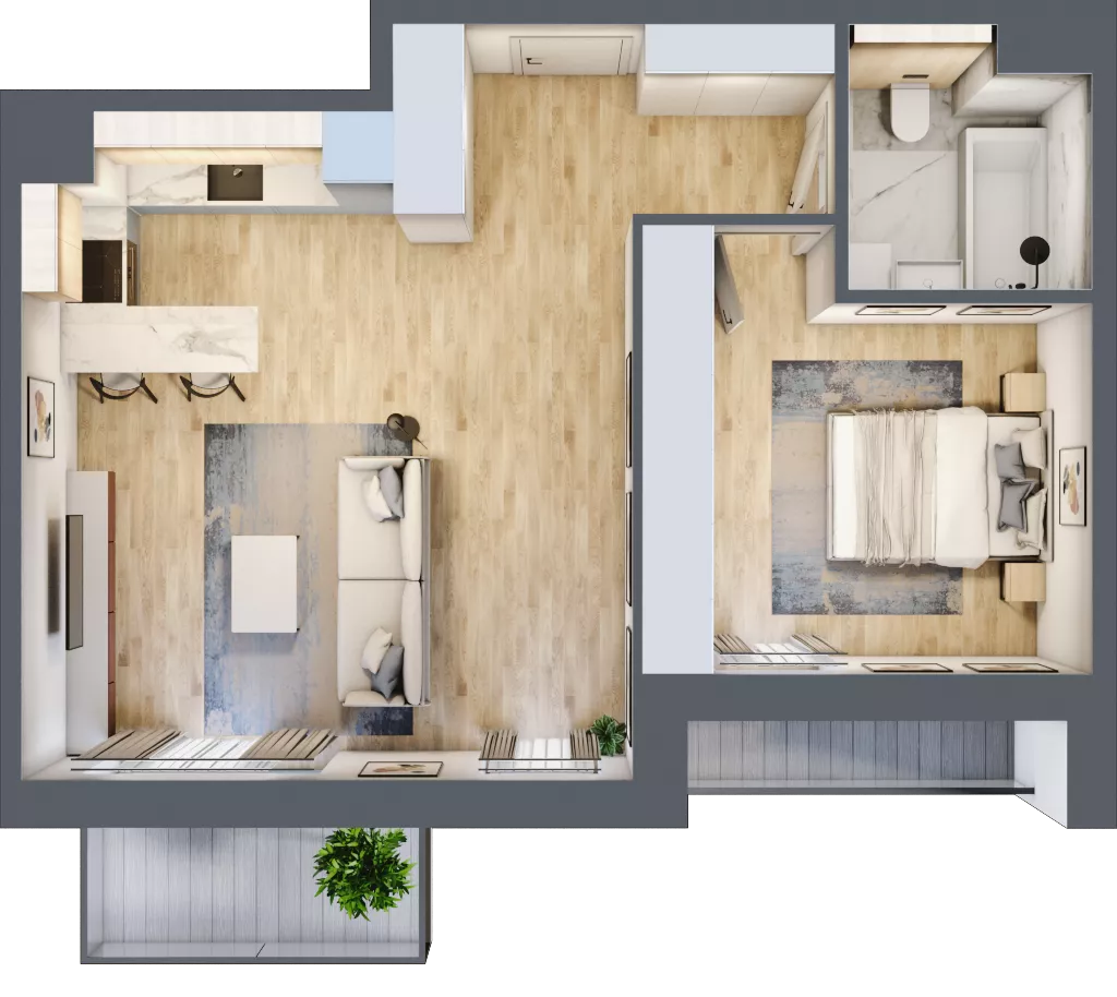2 pokoje, mieszkanie 50,45 m², piętro 4, oferta nr 8.04.A18, Ogrody Andersa II, Gliwice, Wojska Polskiego, ul. Generała Władysława Andersa