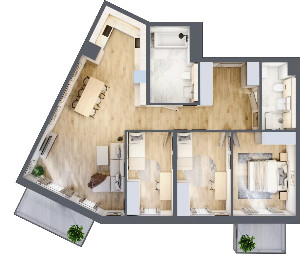 4 pokoje, mieszkanie 92,43 m², piętro 1, oferta nr 2.A.1.8, ATAL Apollina II, Kowale, ul. Apollina