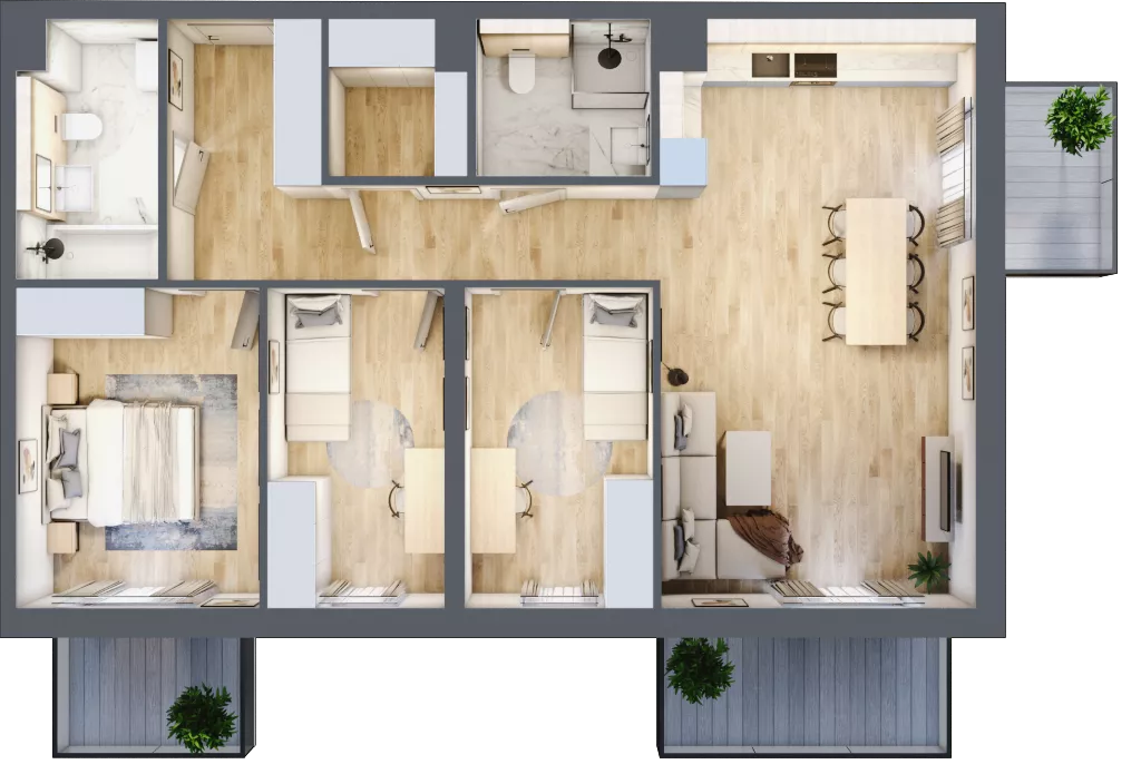 4 pokoje, mieszkanie 85,74 m², piętro 4, oferta nr 2.B.4.49, ATAL Apollina II, Kowale, ul. Apollina