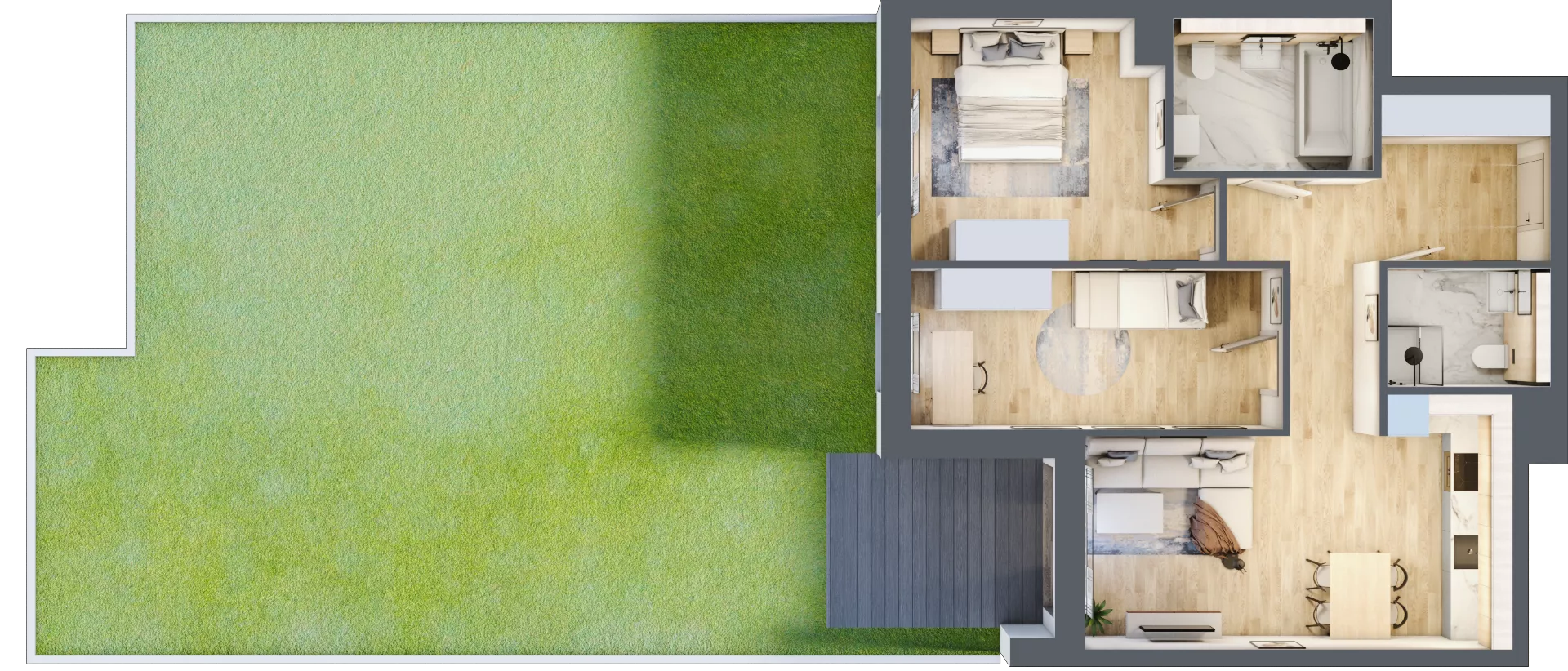 3 pokoje, mieszkanie 67,92 m², parter, oferta nr 3.0.2, ATAL Apollina II, Kowale, ul. Apollina
