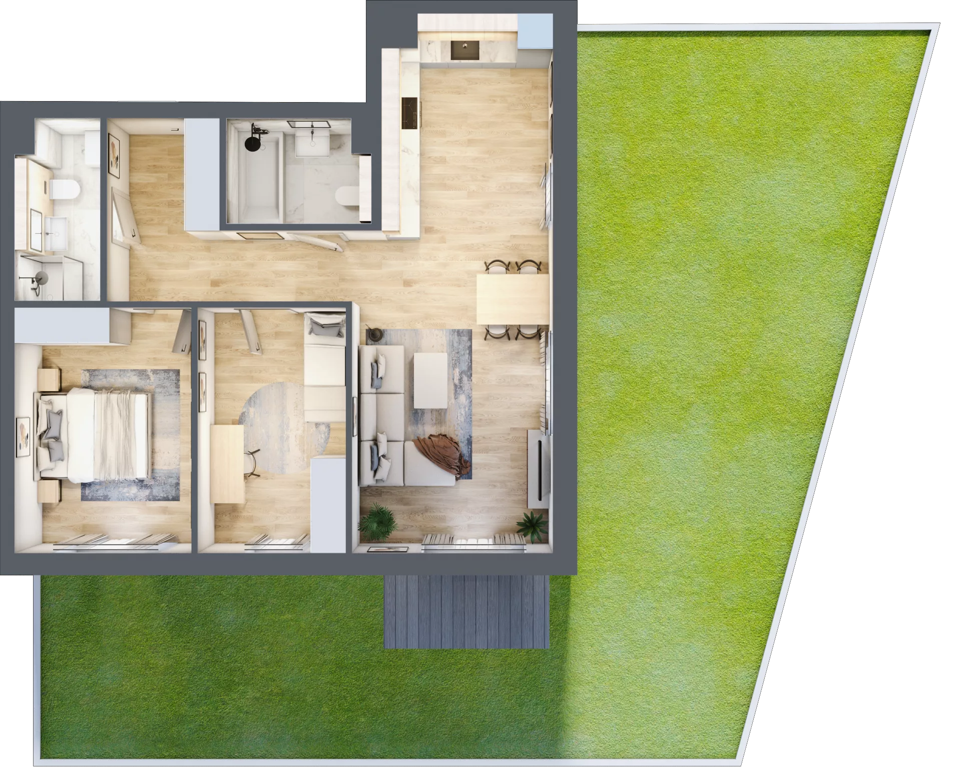 3 pokoje, mieszkanie 69,06 m², parter, oferta nr 3.0.4, ATAL Apollina II, Kowale, ul. Apollina
