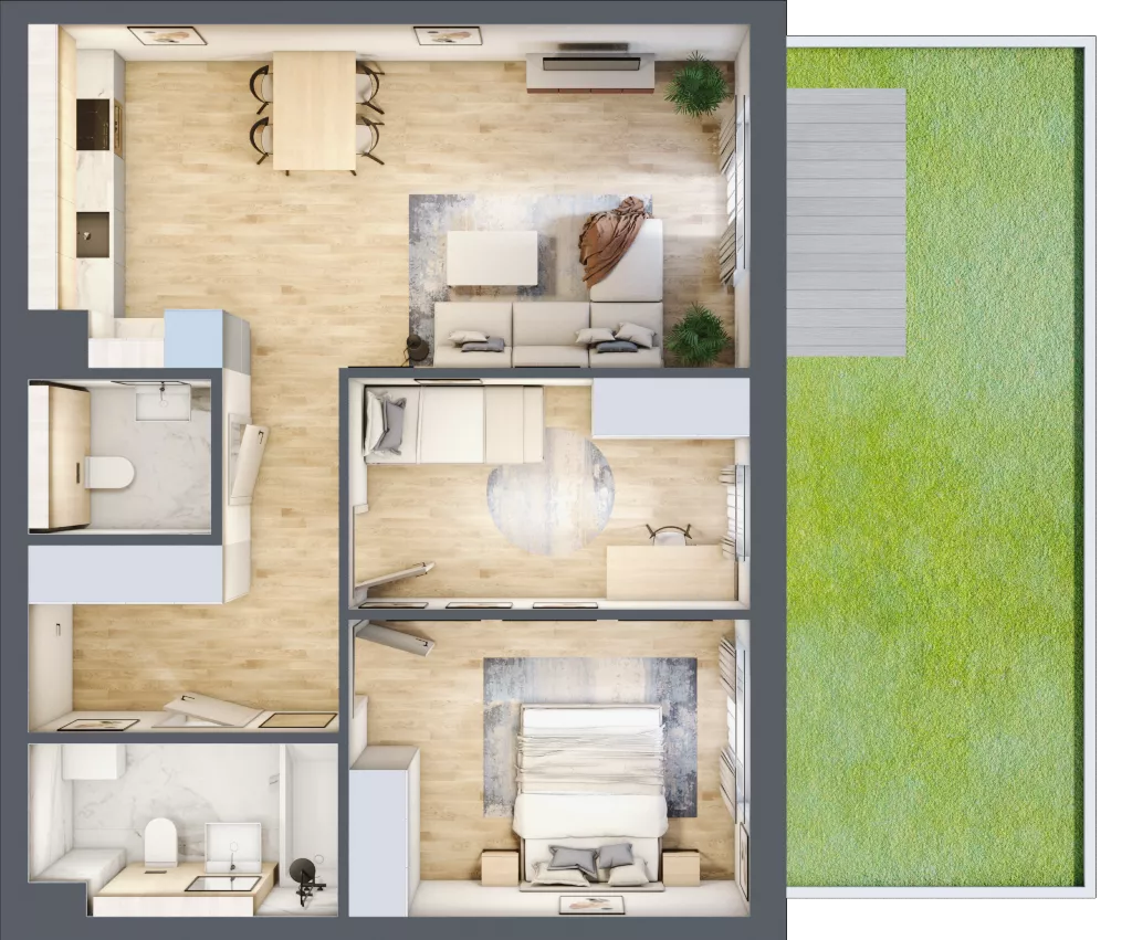 3 pokoje, mieszkanie 64,18 m², parter, oferta nr 3.0.6, ATAL Apollina II, Kowale, ul. Apollina