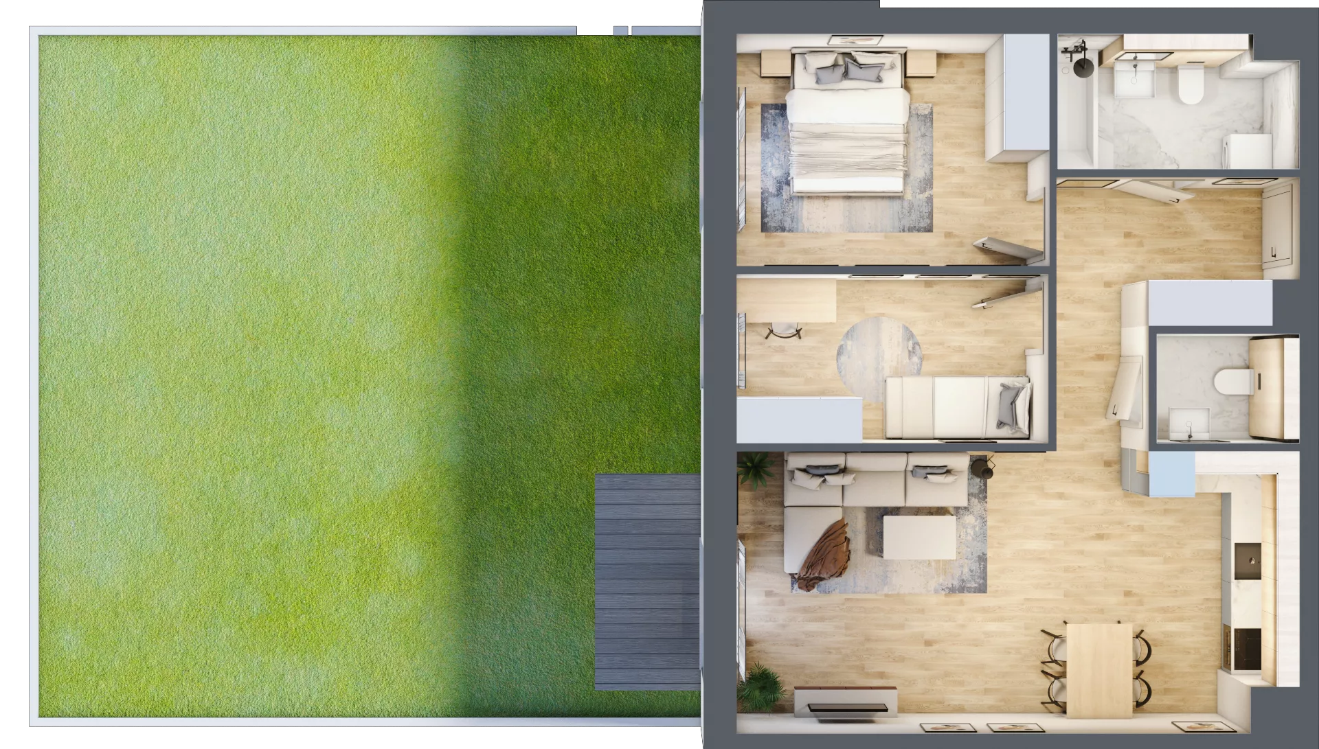 3 pokoje, mieszkanie 64,02 m², parter, oferta nr 3.0.12, ATAL Apollina II, Kowale, ul. Apollina