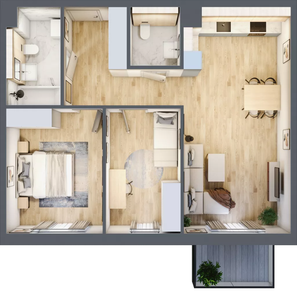 3 pokoje, mieszkanie 67,08 m², piętro 2, oferta nr 3.2.32, ATAL Apollina II, Kowale, ul. Apollina