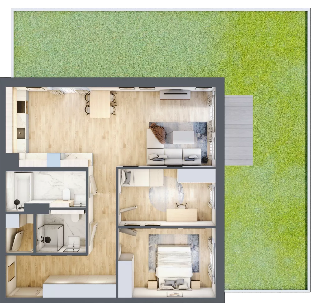 3 pokoje, mieszkanie 79,00 m², parter, oferta nr 4.0.2, ATAL Apollina II, Kowale, ul. Apollina