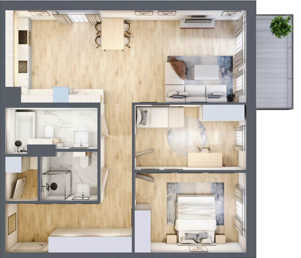3 pokoje, mieszkanie 80,57 m², piętro 3, oferta nr 4.3.28, ATAL Apollina II, Kowale, ul. Apollina