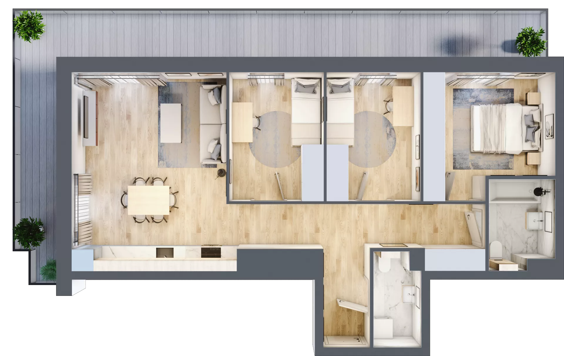 4 pokoje, mieszkanie 42,57 m², piętro 2, oferta nr B10-K1-2-6, ATAL Strachowicka II, Wrocław, Żerniki, Fabryczna, ul. Strachowicka