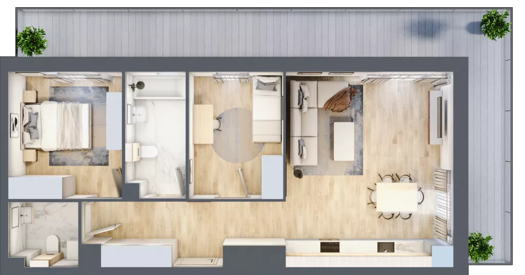 3 pokoje, mieszkanie 64,56 m², piętro 3, oferta nr B10-K1-3-6, ATAL Strachowicka II, Wrocław, Żerniki, Fabryczna, ul. Strachowicka