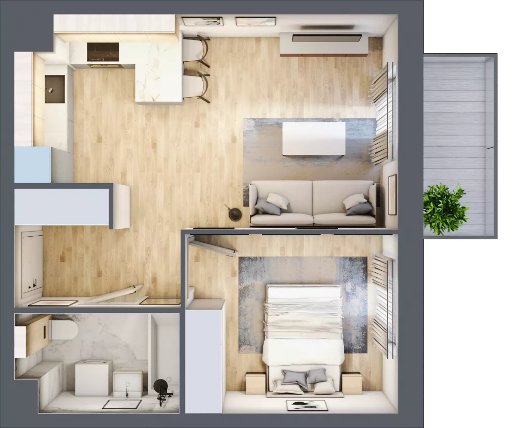 2 pokoje, mieszkanie 39,64 m², piętro 1, oferta nr B10-K1-1-1, ATAL Strachowicka II, Wrocław, Żerniki, Fabryczna, ul. Strachowicka