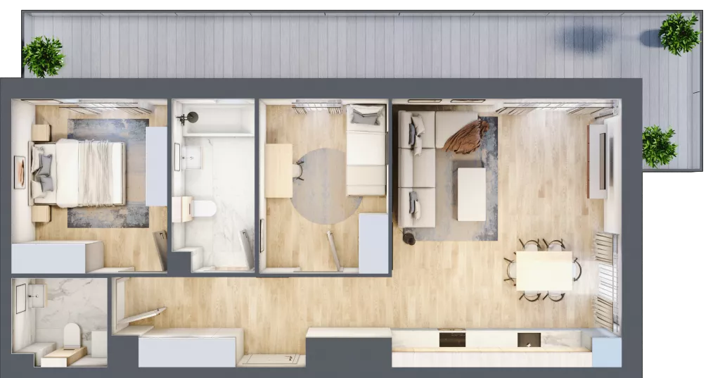 3 pokoje, mieszkanie 64,59 m², piętro 2, oferta nr B10-K1-2-7, ATAL Strachowicka II, Wrocław, Żerniki, Fabryczna, ul. Strachowicka