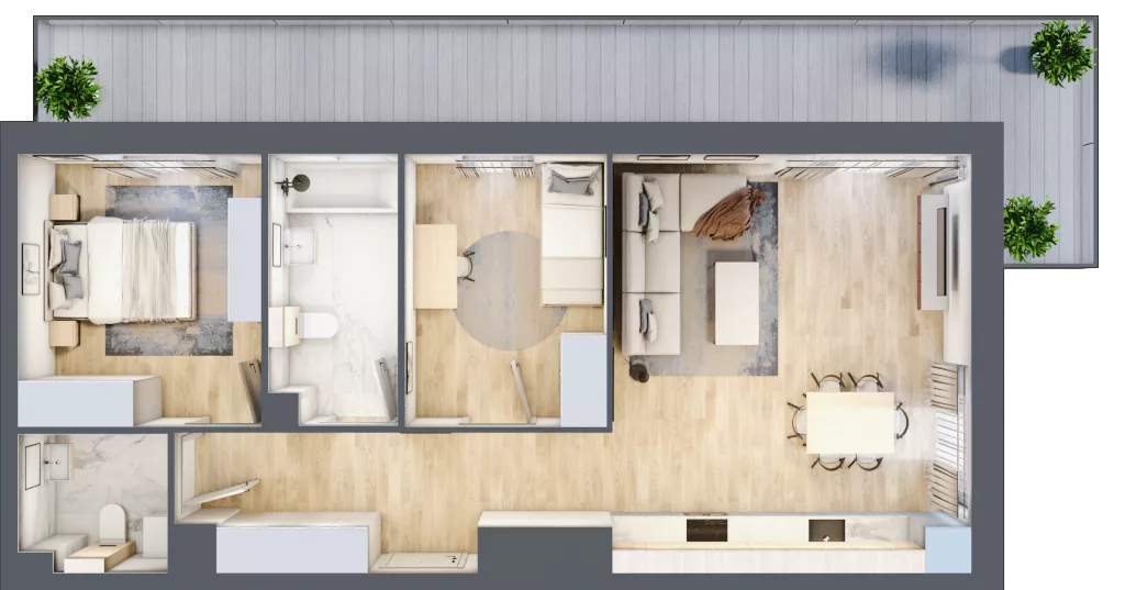 3 pokoje, mieszkanie 64,44 m², piętro 1, oferta nr B10-K1-1-7, ATAL Strachowicka II, Wrocław, Żerniki, Fabryczna, ul. Strachowicka