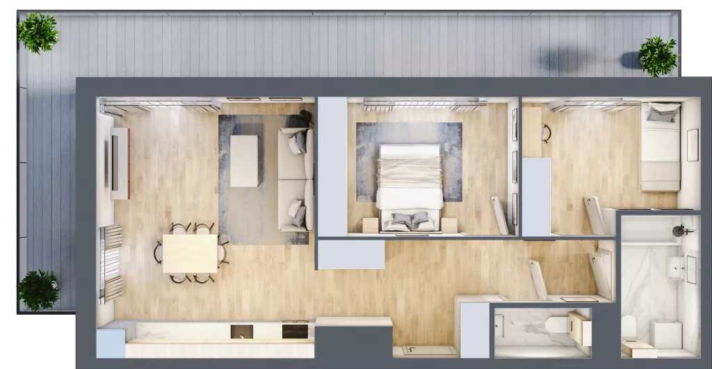 3 pokoje, mieszkanie 65,74 m², piętro 1, oferta nr B11-K1-1-3, ATAL Strachowicka II, Wrocław, Żerniki, Fabryczna, ul. Strachowicka